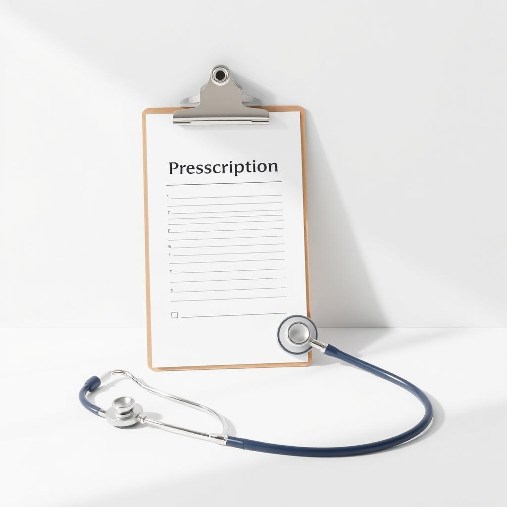 Prescription clipboard with stethoscope